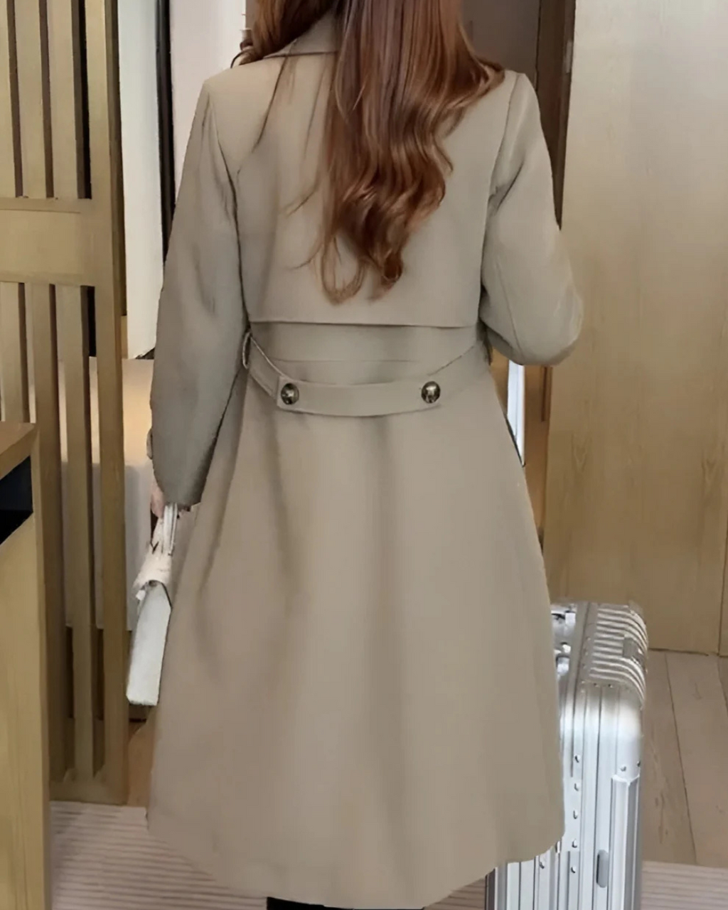 Gabardina con botones dobles para mujer