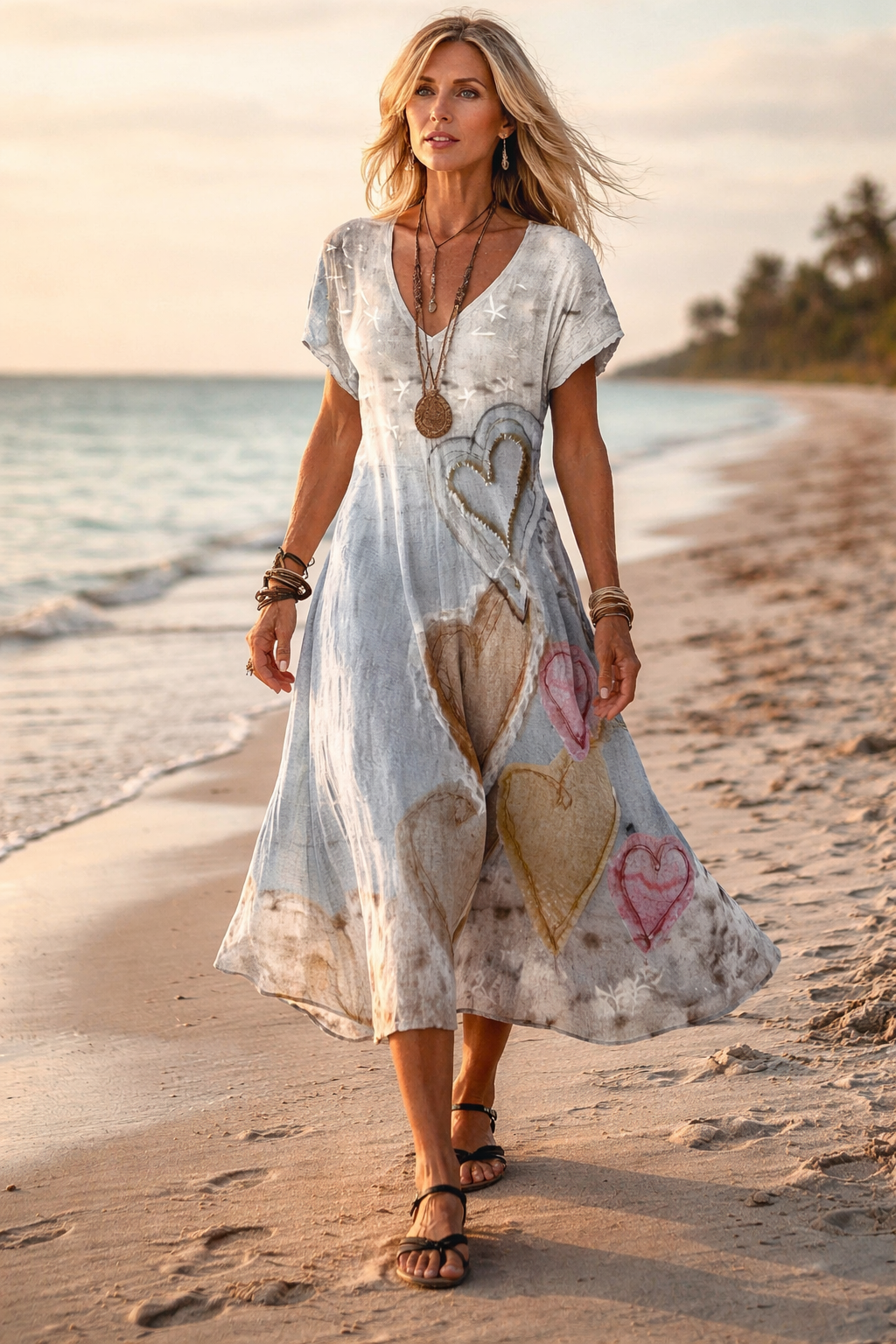 Vestido Vintage de Corazones Elegante